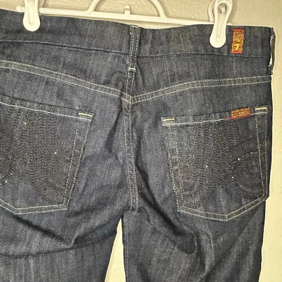 7 for all mankind A Pocket jeans with rhinestones on back pockets size 29 - Picture 4 of 12